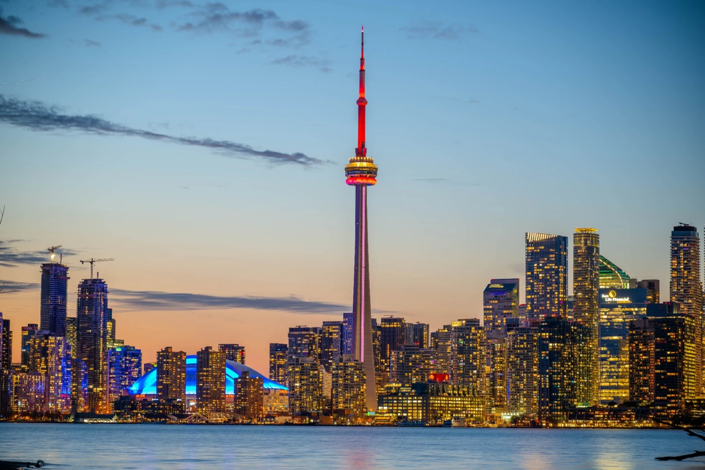 Toronto skyline across the waterfront